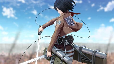 壁纸Mikasa Ackerman，Shingeki No Kyojin，Swords HD：宽屏：高清晰度：全屏