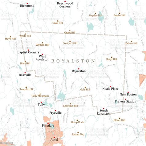 Ma Worcester Royalston Vector Road Map Stock Illustration - Download Image Now - Cartography ...