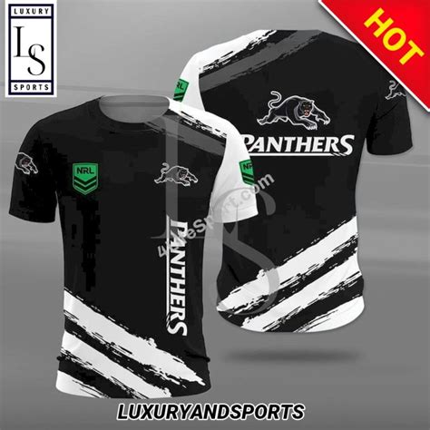 NRL Penrith Panthers Black White T-Shirt V13