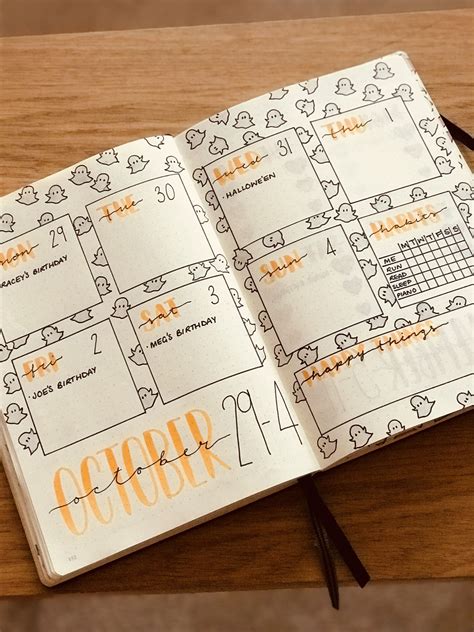 Halloween themed bullet journal weekly planner #octoberbulletjournal ...