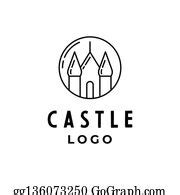 4 Minimalist Line Art Castle Logo Design Inspiration Clip Art | Royalty Free - GoGraph
