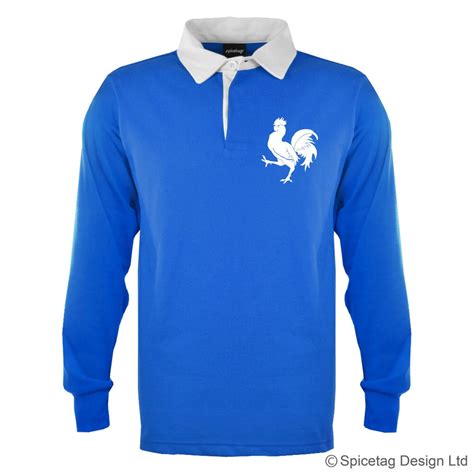 Retro France Rugby Jersey Blue Jumper Vintage Style French Top