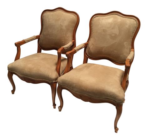 Bergere Chairs | Suede armchair, French style armchair, French country dining room