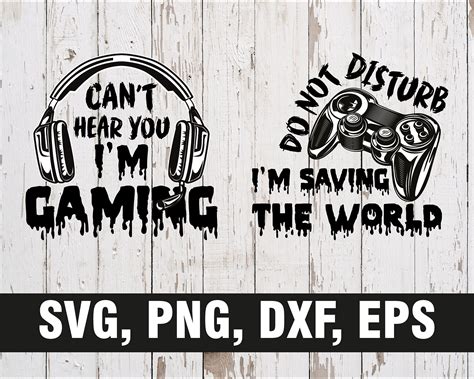 Can't Hear You I'm Gaming Funny Gaming Quote Clipart | Etsy