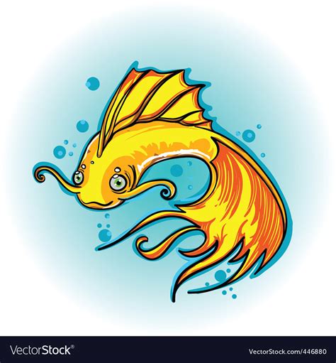 Golden fish Royalty Free Vector Image - VectorStock