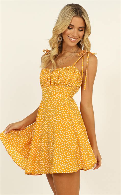 Summer Jam Dress in Yellow Floral | Showpo | Short summer dresses, Yellow dress summer, Casual ...