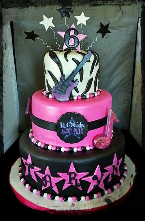 Rockstar Cake but Lime green, hot pink and black Rock And Roll Birthday ...