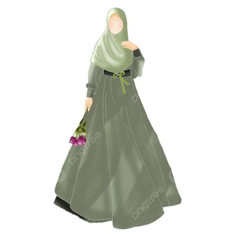 Gambar Baju Hijau Muslimah, Gaun Hijau, Muslim, Gaun PNG Transparan Clipart dan File PSD untuk ...