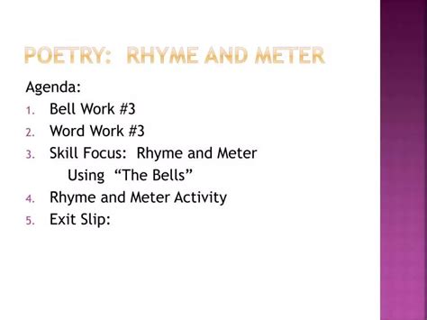 PPT - Poetry: rhyme and meter PowerPoint Presentation, free download ...