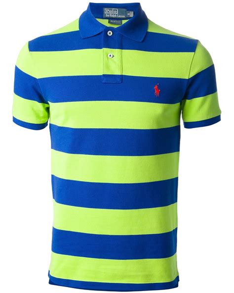 Polo Ralph Lauren Striped Polo Shirt in Blue for Men | Lyst