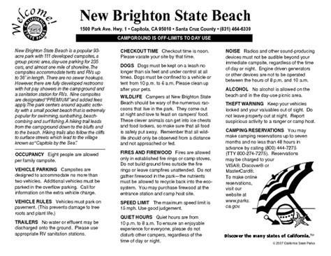 New Brighton State Beach Campground Map - New Brighton State Beach ...