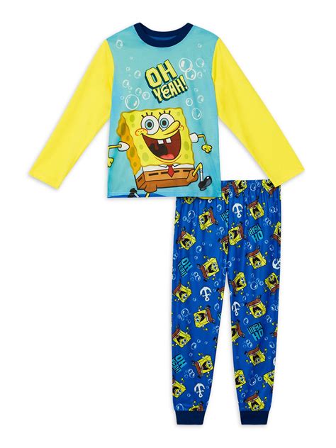 Spongebob Boys Long Sleeve Pajamas Set, 2-Piece, Sizes 4-12 - Walmart.com