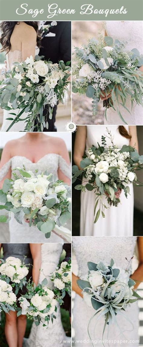 wedding bouquets with white flowers and greenery are the focal point ...