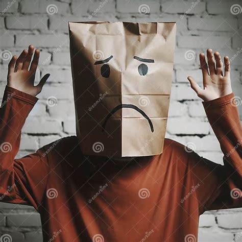 Conceptual Emotion with Paper Bag Stock Illustration - Illustration of obtestation, emotion ...