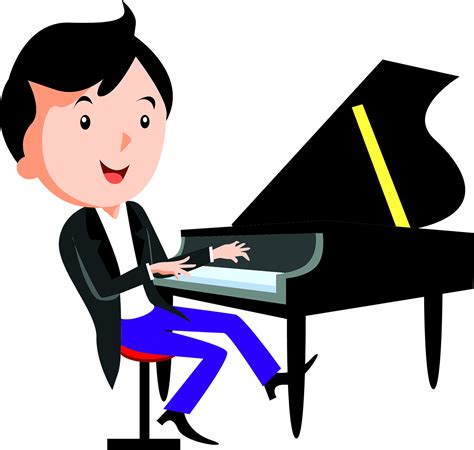 Cartoon Piano Child Playing Piano - Play The Piano Dibujo Clipart ...