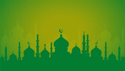 Islamic background design with mosque silhouette illustration. Can be ...