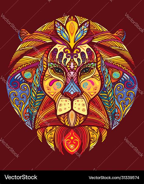 Colorful lion Royalty Free Vector Image - VectorStock