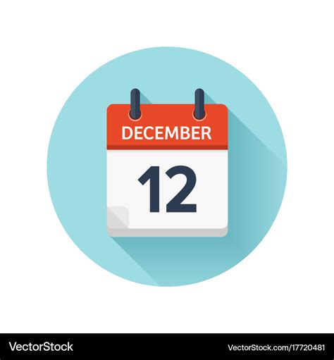 December 12 flat daily calendar icon date Vector Image