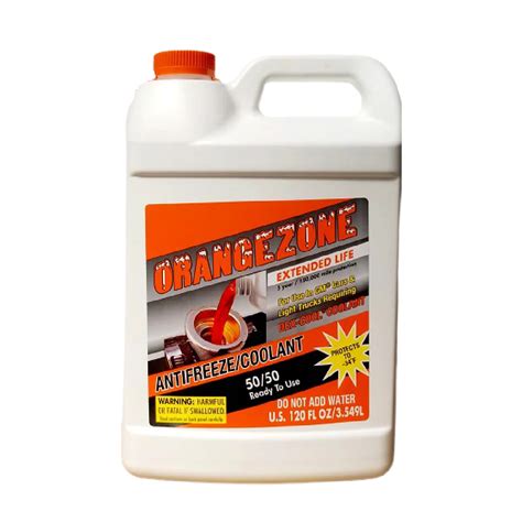 ORANGEZONE ANTIFREEZE+COOLANT- ORANGE 50/50 120 FL OZ - Safety Oil Inc