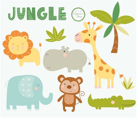 Jungle Animals Printable Digital Clipart Set | Etsy Canada