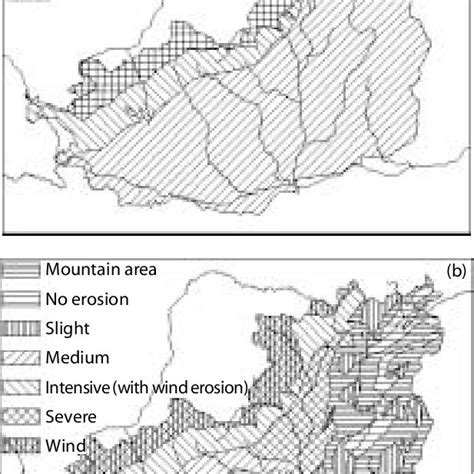 is a GIS map showing soil erosion calculated using Equation 2; it shows... | Download Scientific ...