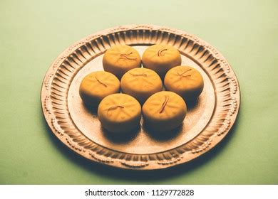 Brown Kesar Pedha Peda Indian Traditional Stock Photo (Edit Now) 1129126448