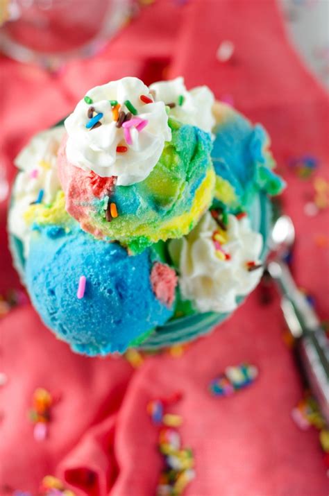 Rainbow Ice Cream - Vanilla Rainbow Ice Cream Recipe