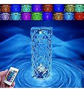 Desidiya® Crystal Lamp,16 Color Changing Rose Crystal Diamond Table Lamp,USB Rechargeable Touch ...