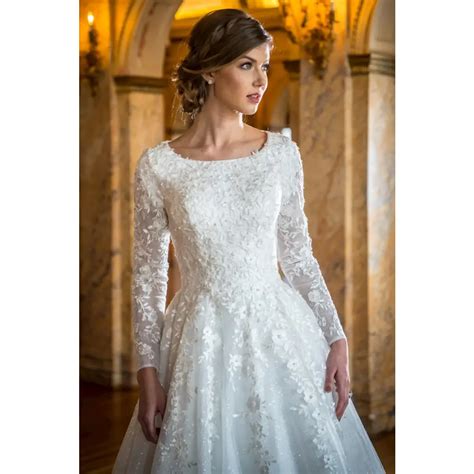 TR22055 by Modest Mon Cheri | Modest bridal gowns, Bridal dresses, Wedding dress long sleeve