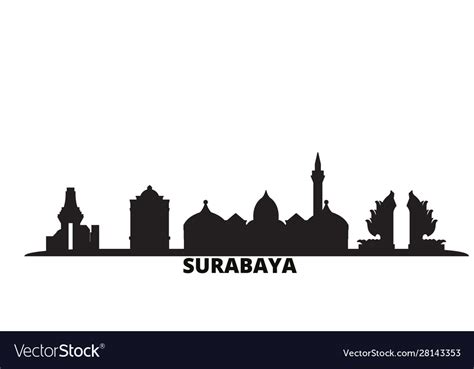 Indonesia surabaya city skyline isolated Vector Image