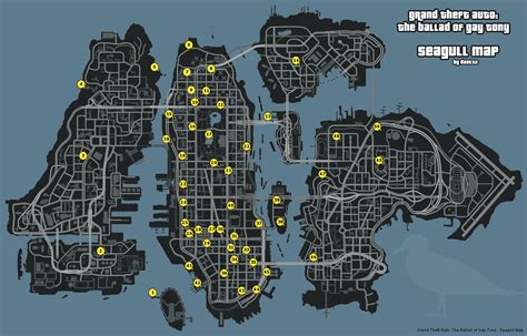 Grand Theft Auto IV: The Ballad of Gay Tony Seagull Map Map for PlayStation 3 by dark52 - GameFAQs