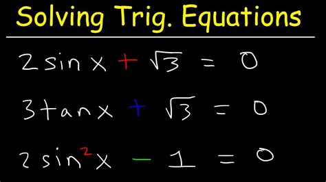 Trigonometric Equations With Answers