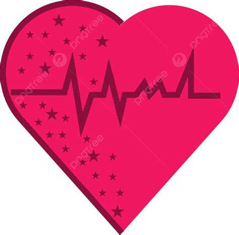 Health Heart With Pulse Symbol Vector, Heart, Love, Pulse PNG and Vector with Transparent ...