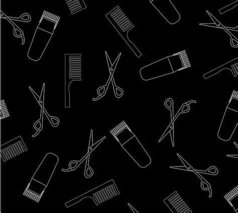 Premium Vector | Background black barber shop tools