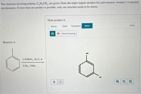 Solved Two reactions involving toluene, C6H5CH3, are given. | Chegg.com