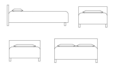 Bed 2D CAD Block