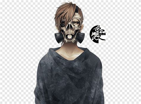 Gas mask Anime Art, mask, manga, fictional Character png | PNGEgg