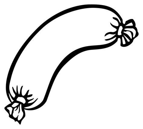 Clipart - sausage - lineart