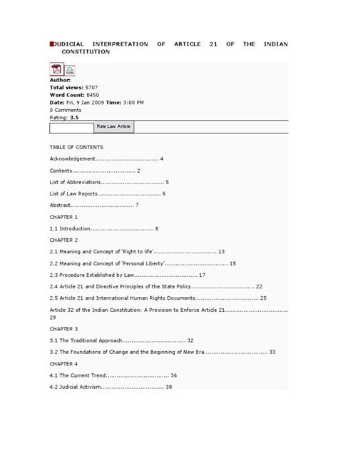 Judicial Interpretation of Article 21 of the Indian Constitution ...