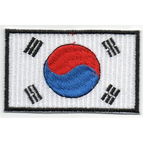 Patch Toppa Ricamata Bandiera Corea del Sud South Korea cm 8x5