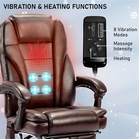 Buy NOBLEMOOD Ergonomic Heated Massage Office Chair Tall and Big Computer Desk Chair Swivel ...