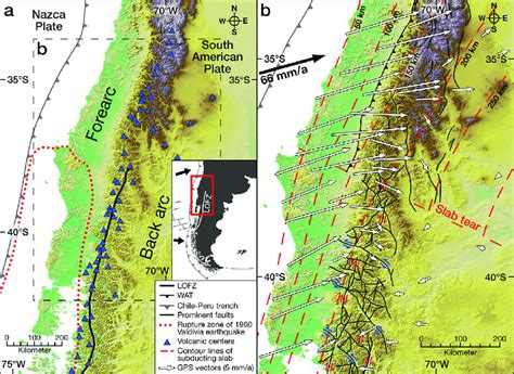 Simplified morpho-tectonic maps of the Southern Andean Volcanic Zone ...