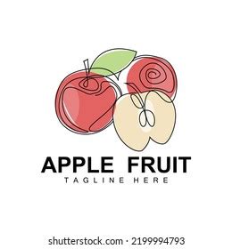 Apple Logo Design Fruit Vector Line Stock Vector (Royalty Free ...