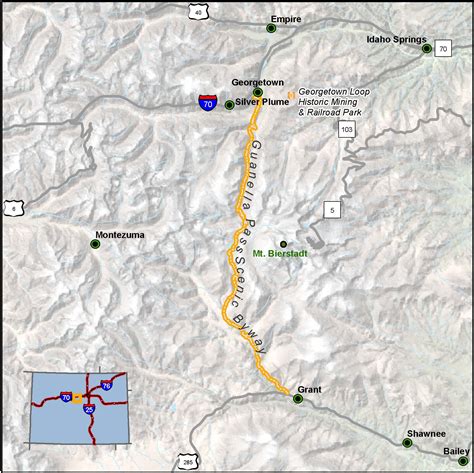 Guanella Pass Scenic Byway map