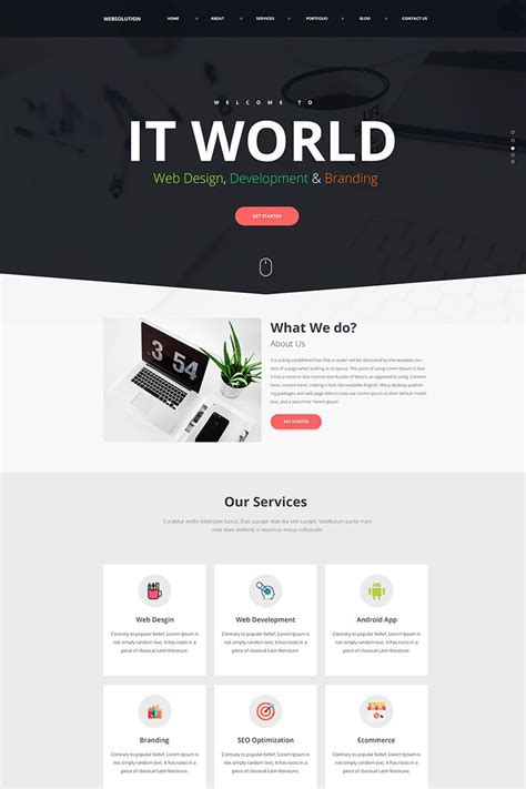 Web Solution - IT Company Landing Page Template https://presentwebsite.com/landing-page ...