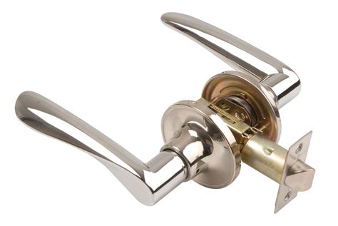 Excel Trident Passage Door Lever Handle On Round Rose Knob Set Replacement Polished Chrome 6975 ...