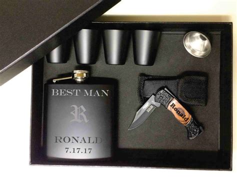 Groomsmen Gifts, Best Man Gift Box Set, Groomsman Gifts, Engraved Flask ...