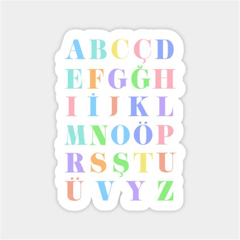 Children's Turkish Alphabet Chart, Turkey Language Chart, Pastel ...