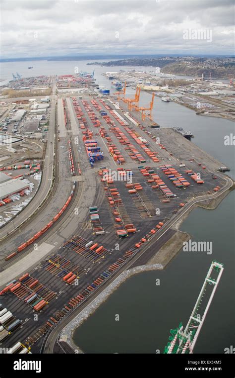 aerial view of harbor facility Stock Photo - Alamy