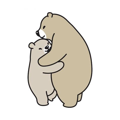 Premium Vector | Bear vector polar bear cartoon hug